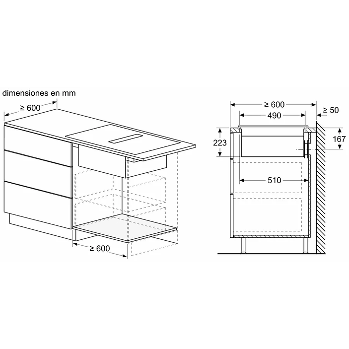 Serie 4 Placa de inducción con extractor integrado 80 cm sin perfiles 13