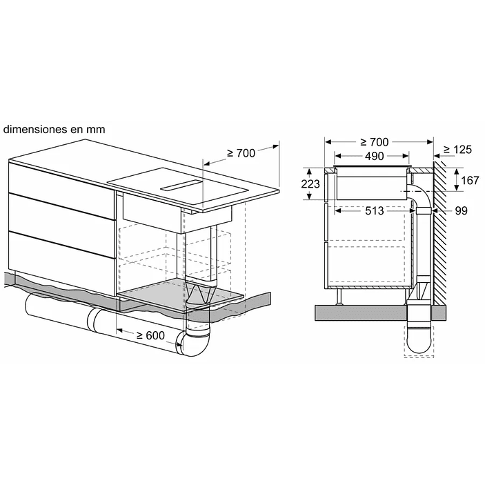 Serie 4 Placa de inducción con extractor integrado 80 cm sin perfiles 18