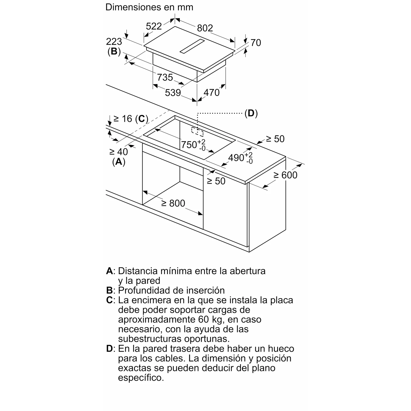 Serie 4 Placa de inducción con extractor integrado 80 cm sin perfiles 23