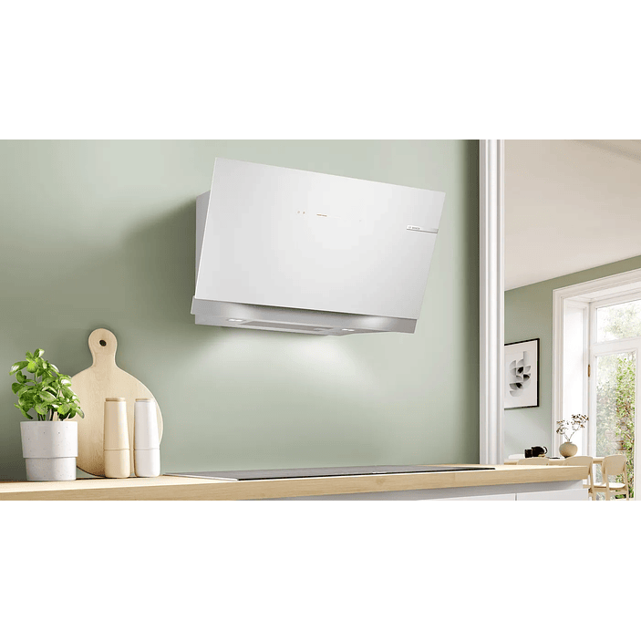 Serie 8 Campana decorativa de pared 90 cm Cristal blanco 3