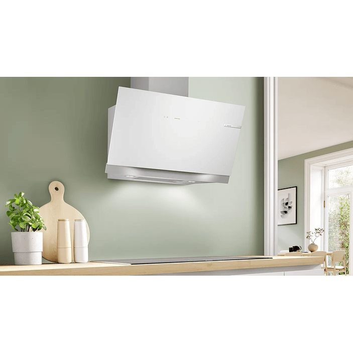 Serie 8 Campana decorativa de pared 90 cm Cristal blanco 5