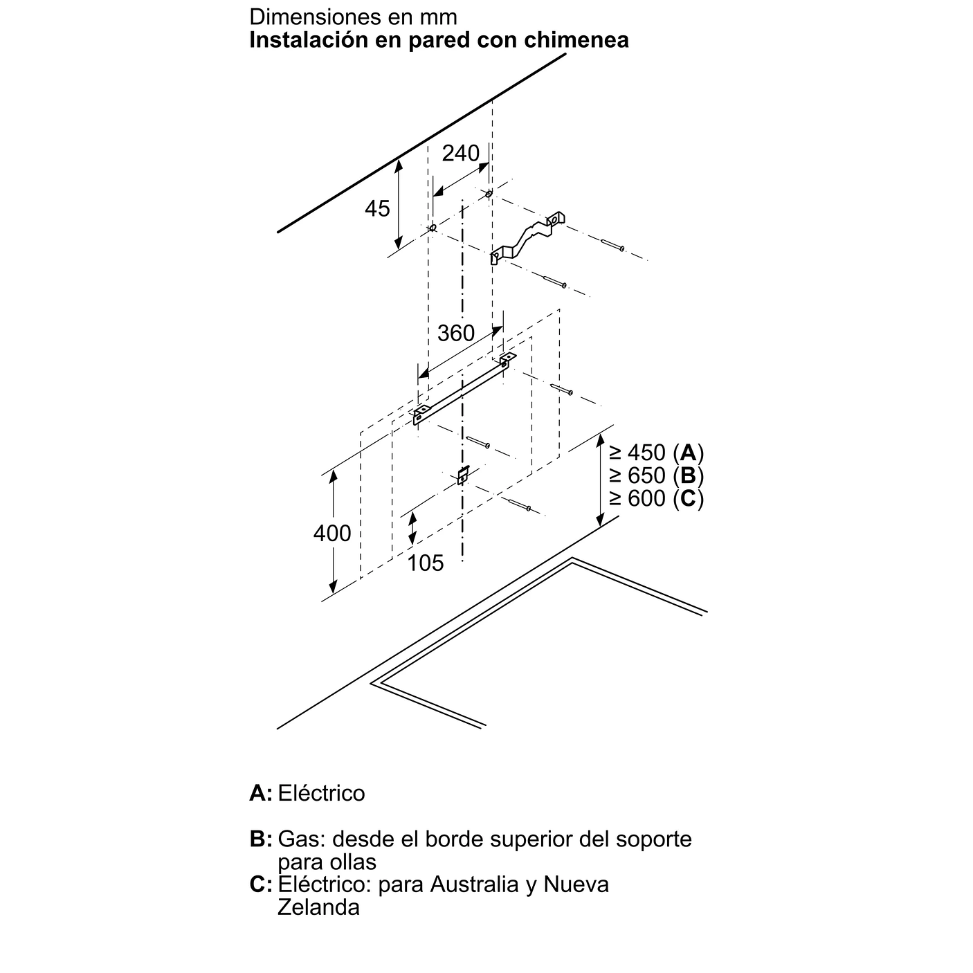 Serie 8 Campana decorativa de pared 90 cm Cristal blanco 11