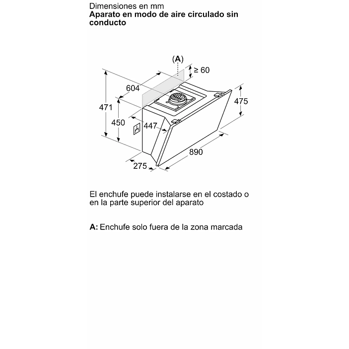 Serie 8 Campana decorativa de pared 90 cm Cristal blanco 14