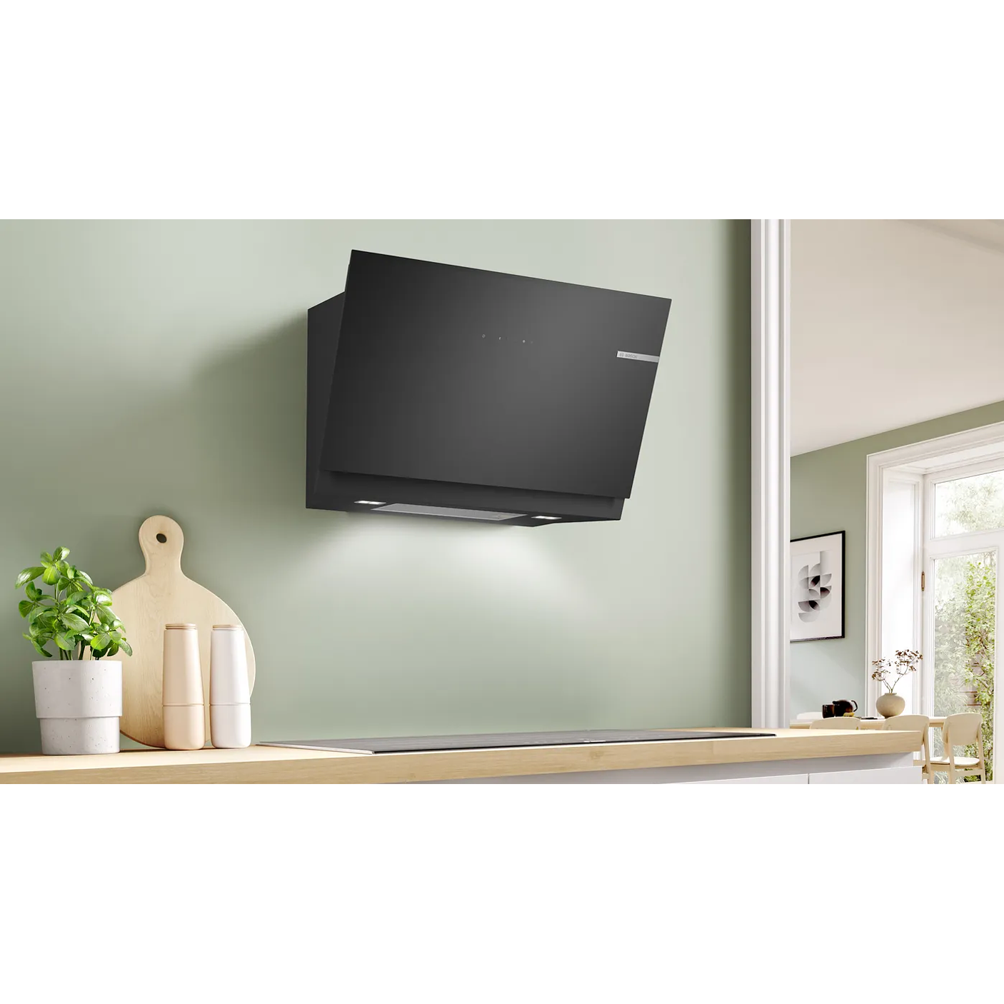 Serie 6 Campana decorativa de pared 80 cm Cristal negro 3