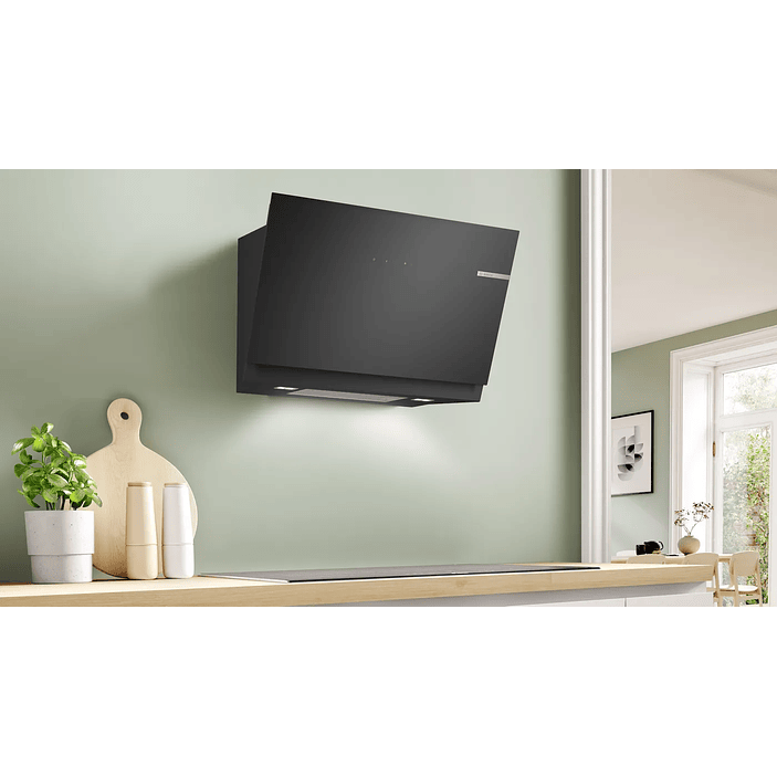 Serie 6 Campana decorativa de pared 80 cm Cristal negro 3