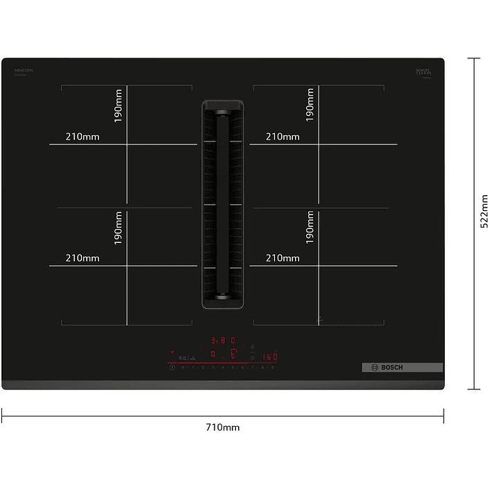 Serie 6 Placa de inducción con extractor integrado 70 cm sin perfiles 5