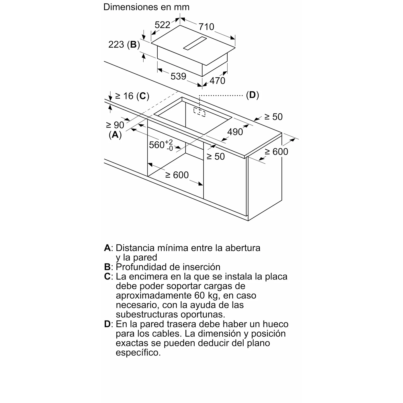 Serie 6 Placa de inducción con extractor integrado 70 cm sin perfiles 20
