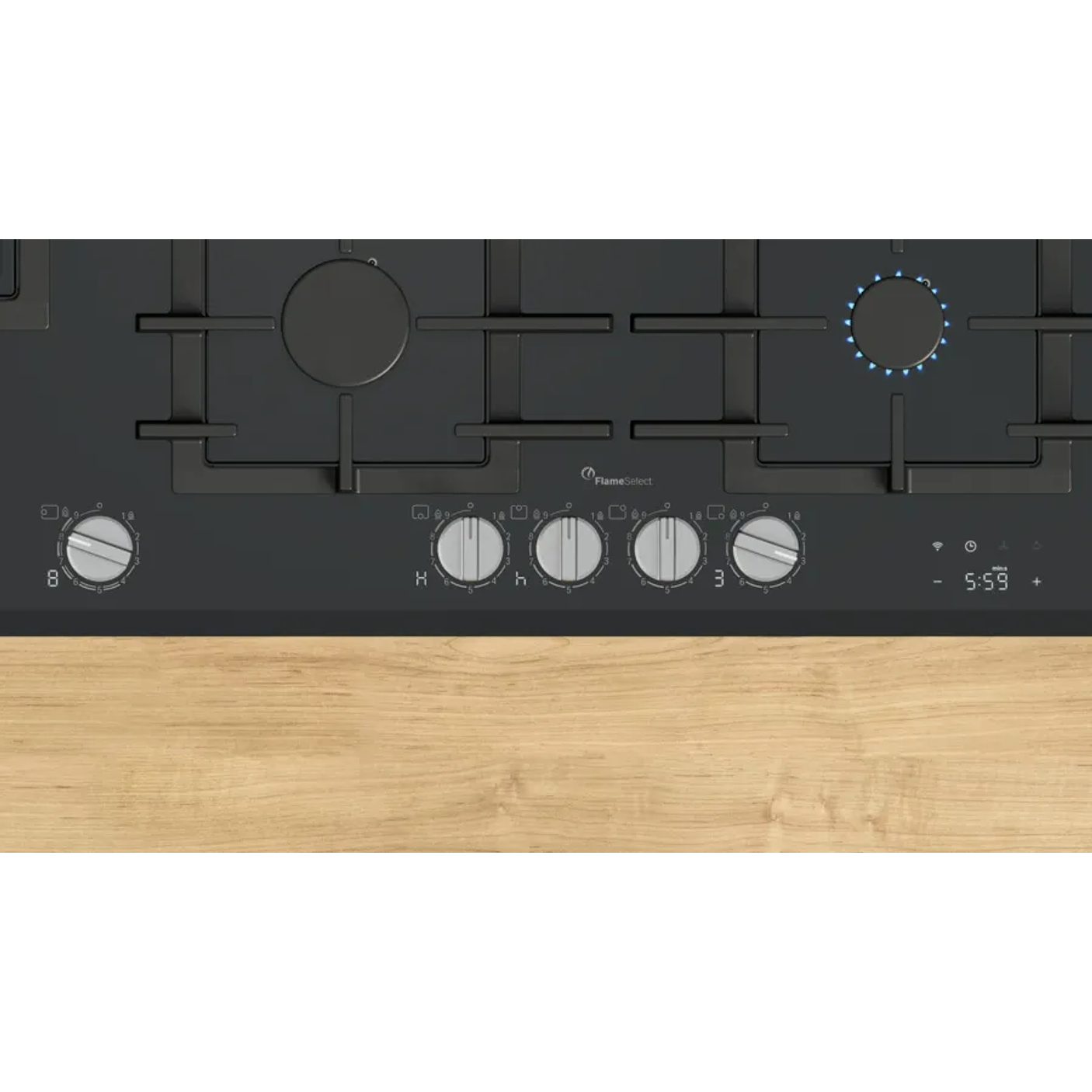 Serie 8 Placa de gas 90 cm Vidrio templado, Negro 2