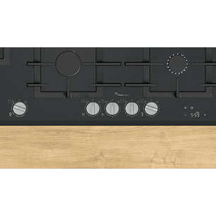 Serie 8 Placa de gas 90 cm Vidrio templado, Negro