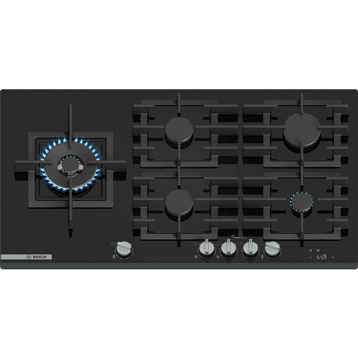 Serie 8 Placa de gas 90 cm Vidrio templado, Negro 1