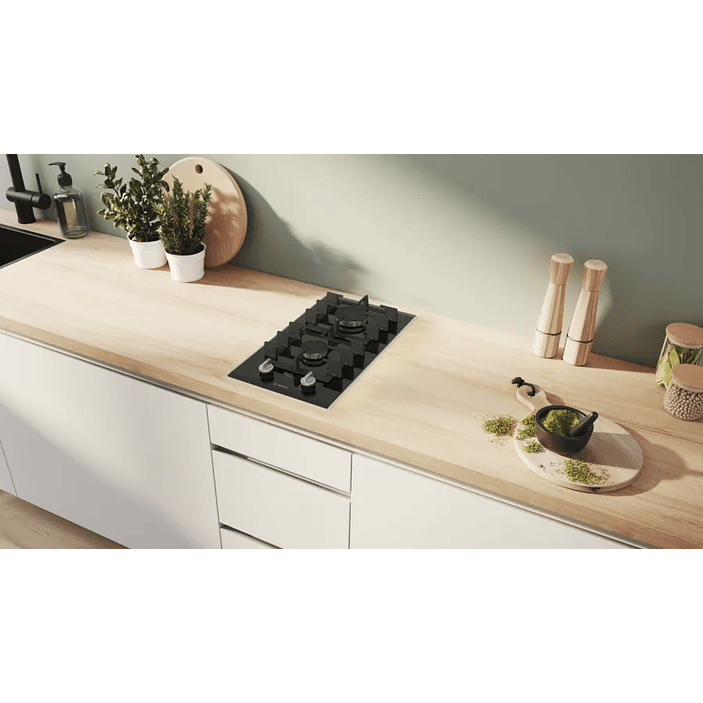 Serie 8 Placa dominó 30 cm Cristal vitrocerámico, Negro 4