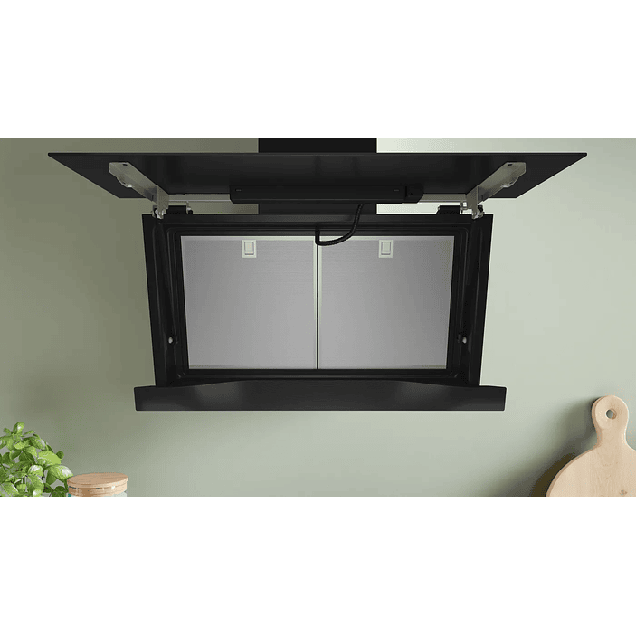 Serie 8 Campana decorativa de pared 90 cm Cristal negro 5