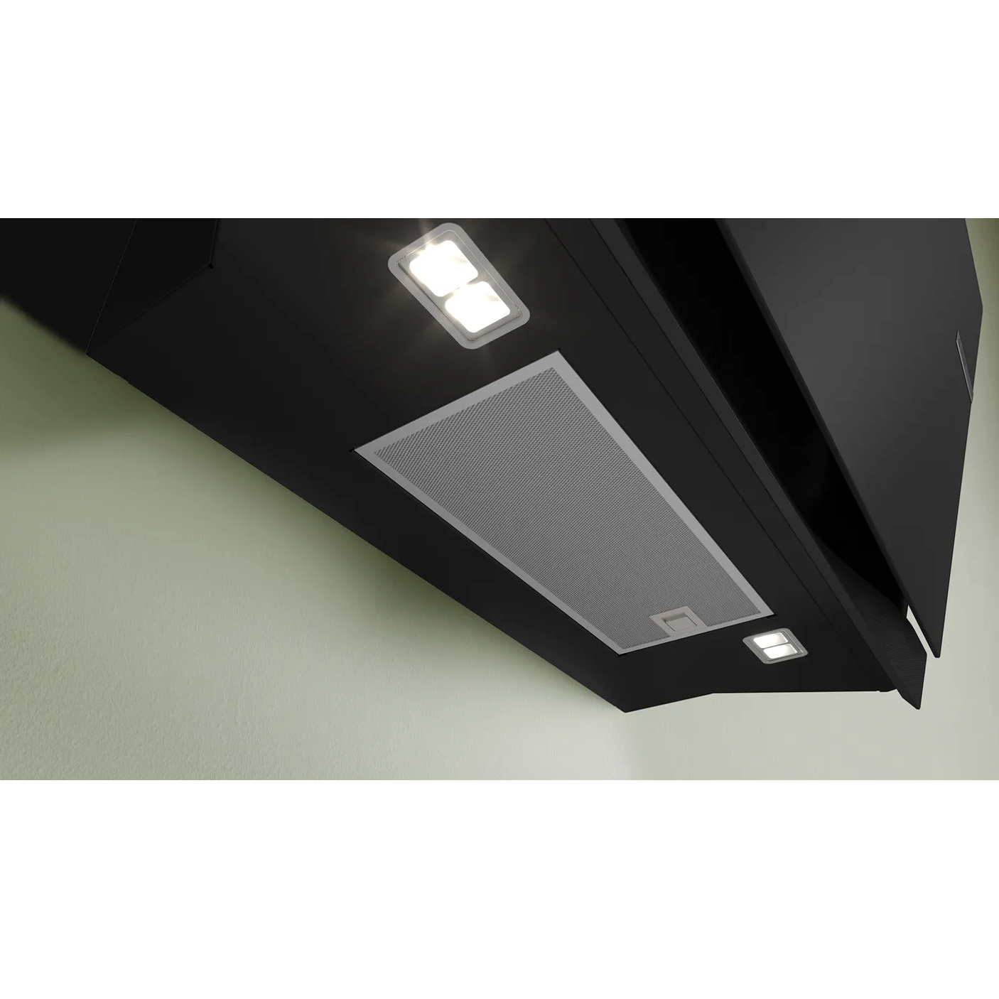 Serie 8 Campana decorativa de pared 90 cm Cristal negro 7