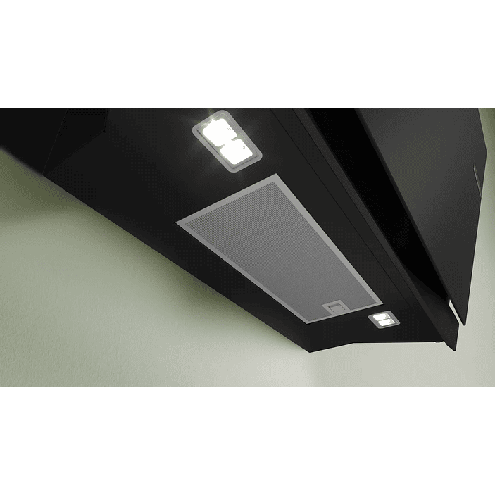 Serie 8 Campana decorativa de pared 90 cm Cristal negro 7