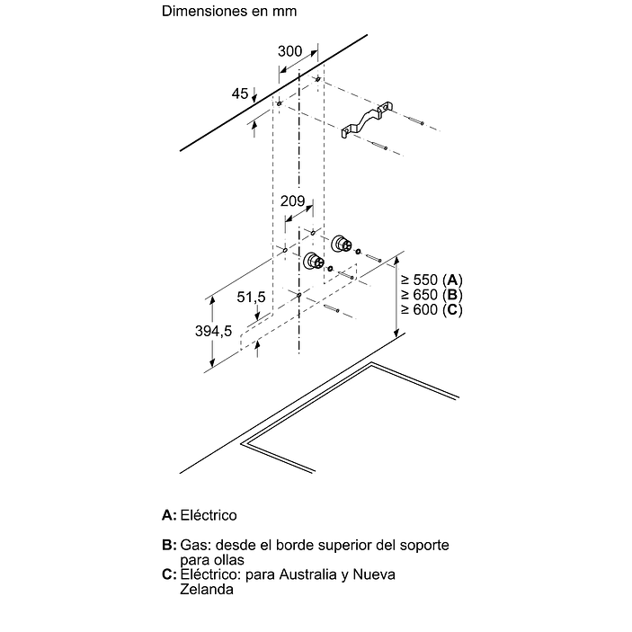 Serie 6 Campana decorativa de pared 90 cm Acero inoxidable 9