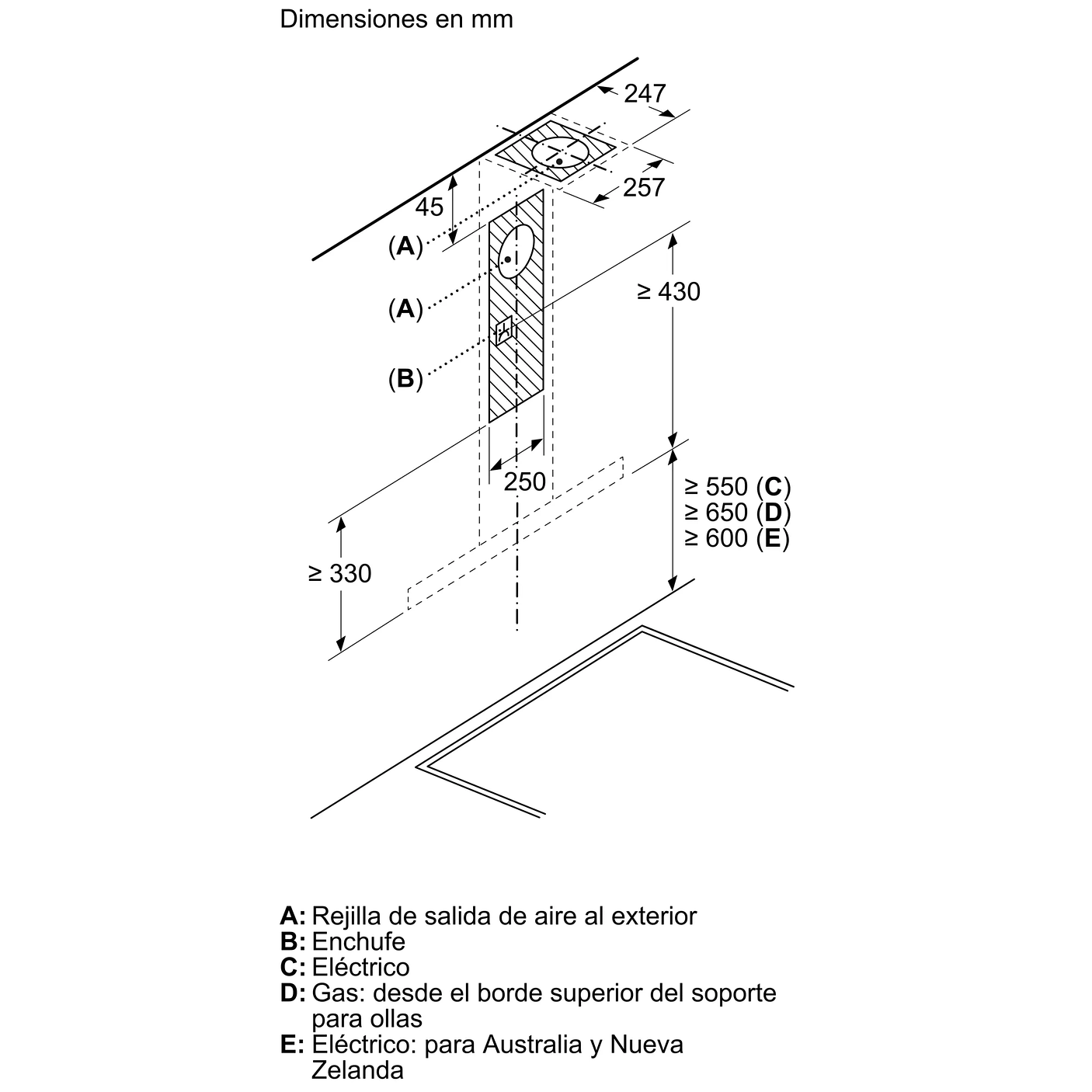 Serie 2 Campana decorativa de pared 90 cm Negro 9