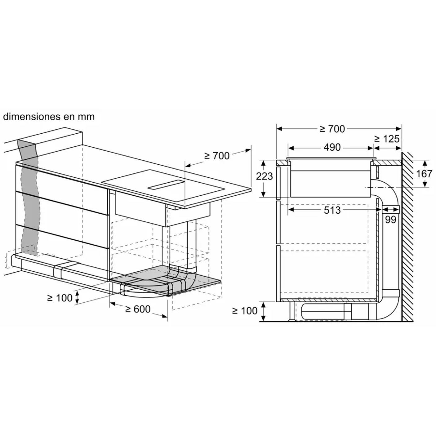 Serie 4 Placa de inducción con extractor integrado 60 cm sin perfiles 7