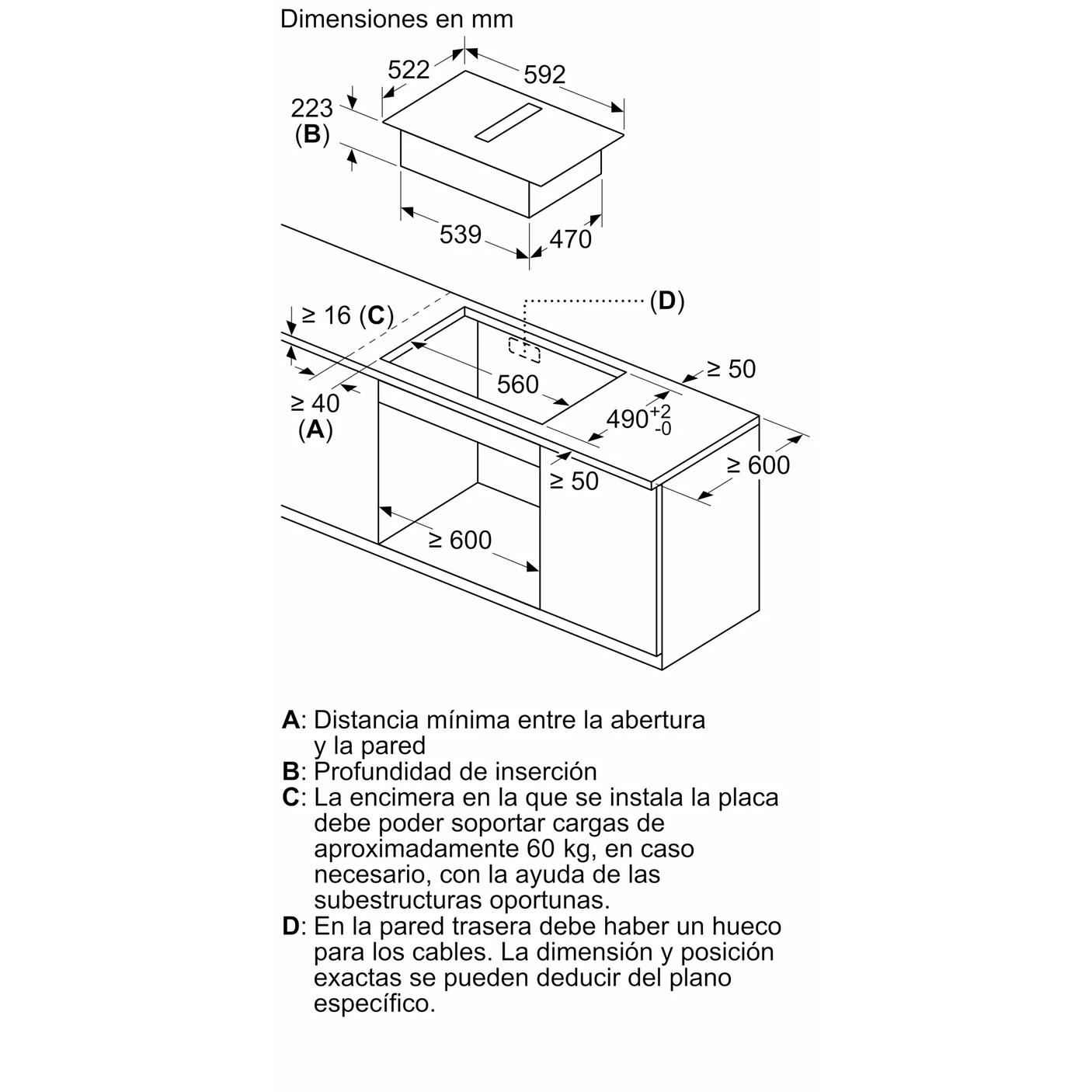 Serie 4 Placa de inducción con extractor integrado 60 cm sin perfiles 20