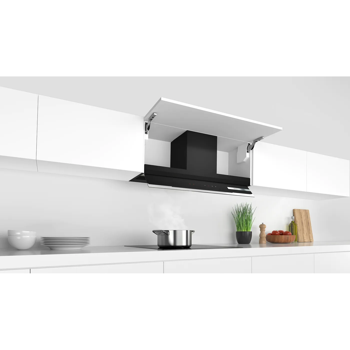 Serie 6 Campana decorativa integrable 90 cm Cristal negro 4