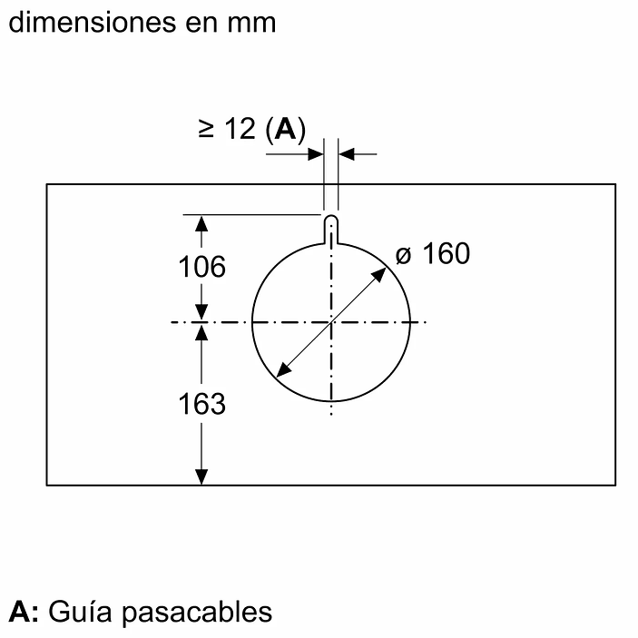 Serie 6 Campana decorativa integrable 90 cm Cristal negro 12