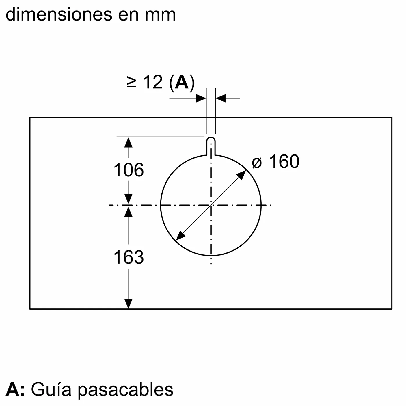 Serie 6 Campana decorativa integrable 60 cm Cristal negro, Negro 8