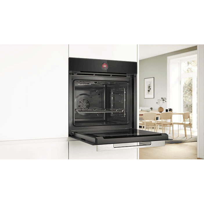 Serie 8 Horno 60 x 60 cm Negro con Vapor Añadido y Sonda PerfectCook 8