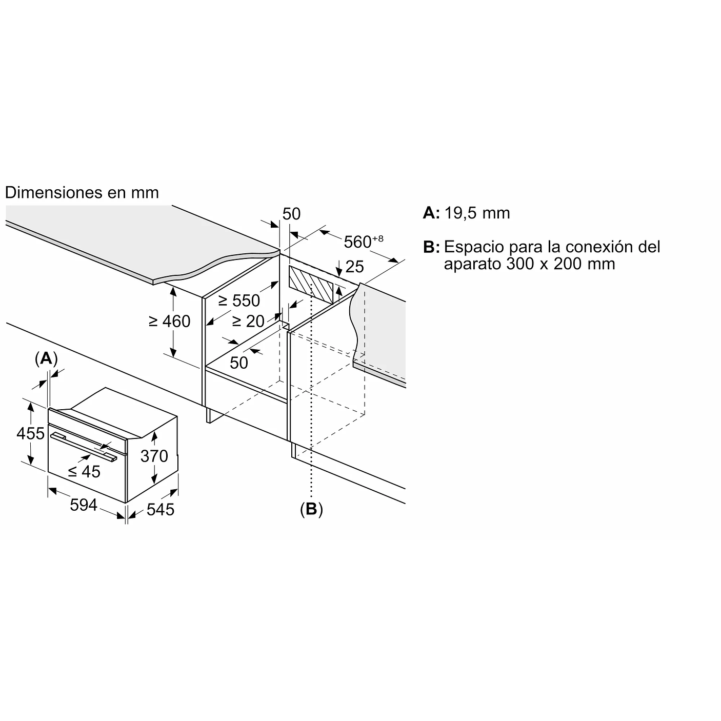 Serie 8 Microondas integrable 60 x 45 cm Negro 3