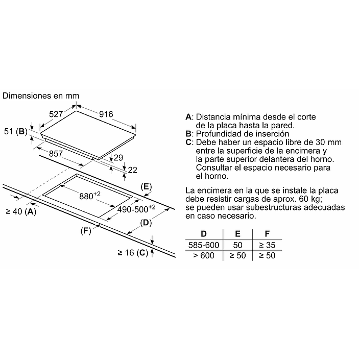 Serie 8 Placa inducción 90 cm con perfiles metálicos  8