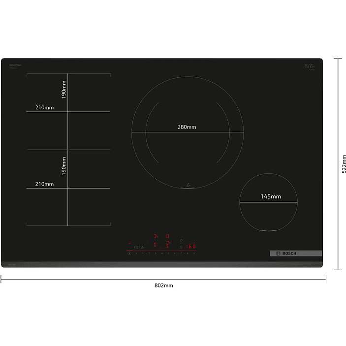 Serie 6 Placa de inducción 80 cm sin perfiles Flex Inducción  2