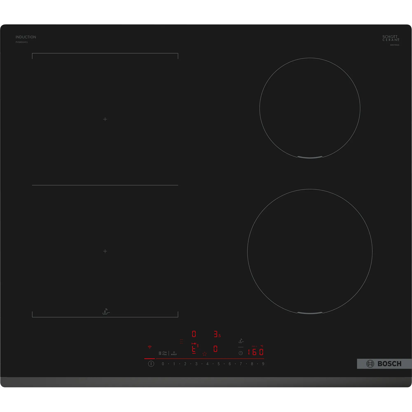 Serie 6 Placa de inducción 60 cm sin perfiles Zona Flex Inducción 1