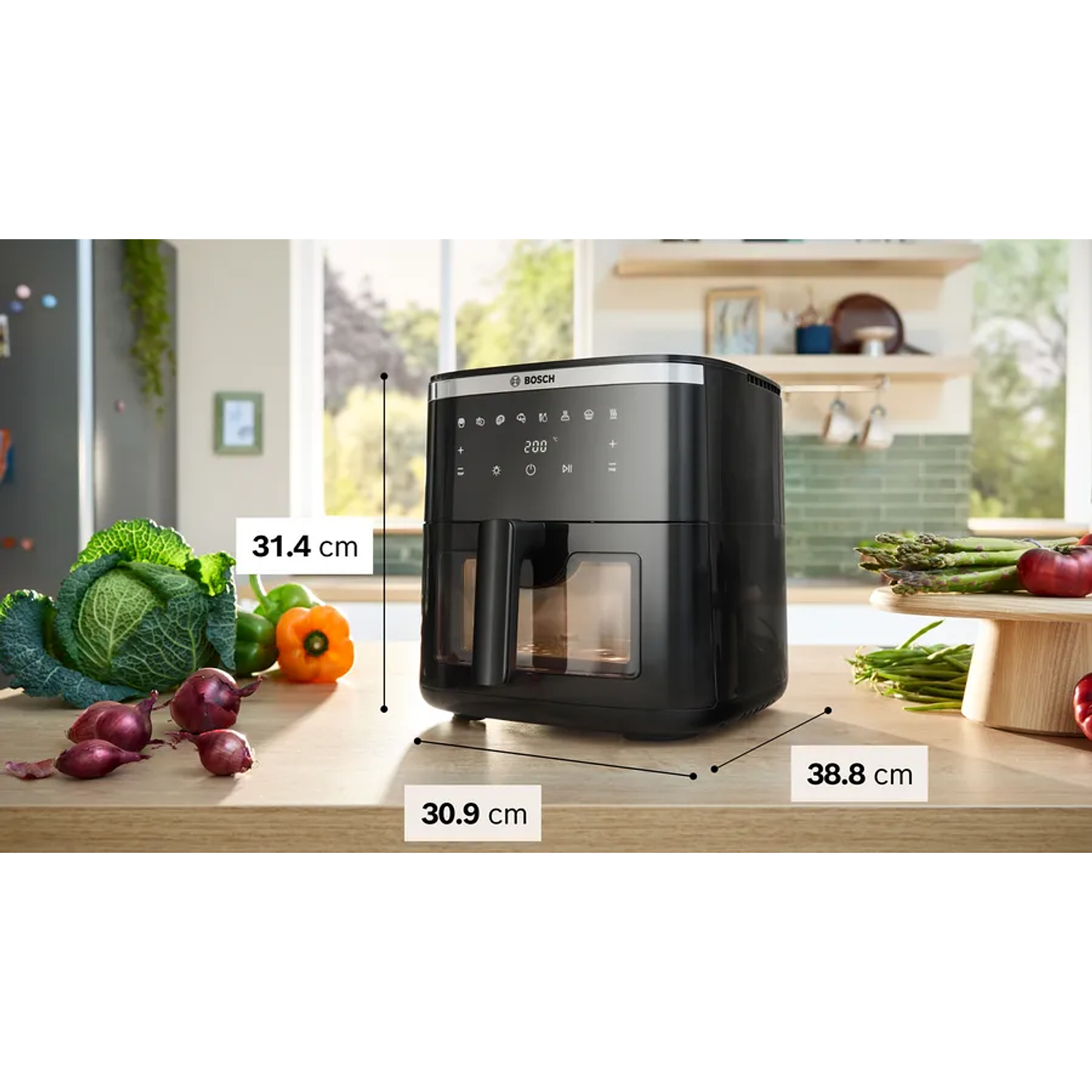 Serie 6 Freidora de aire Negro 7,2 L 2