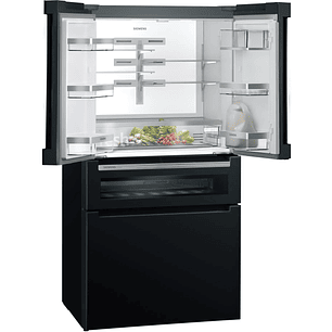 iQ700 Frigorífico French Door 605 L – 183 x 90,5 cm, Negro con puertas de cristal, Total noFrost