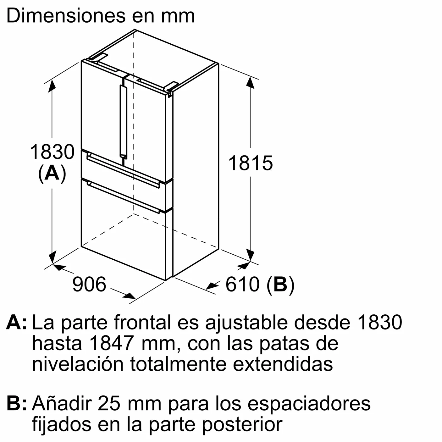 iQ700 Frigorífico French Door 605 L – 183 x 90,5 cm, Negro con puertas de cristal, Total noFrost 6