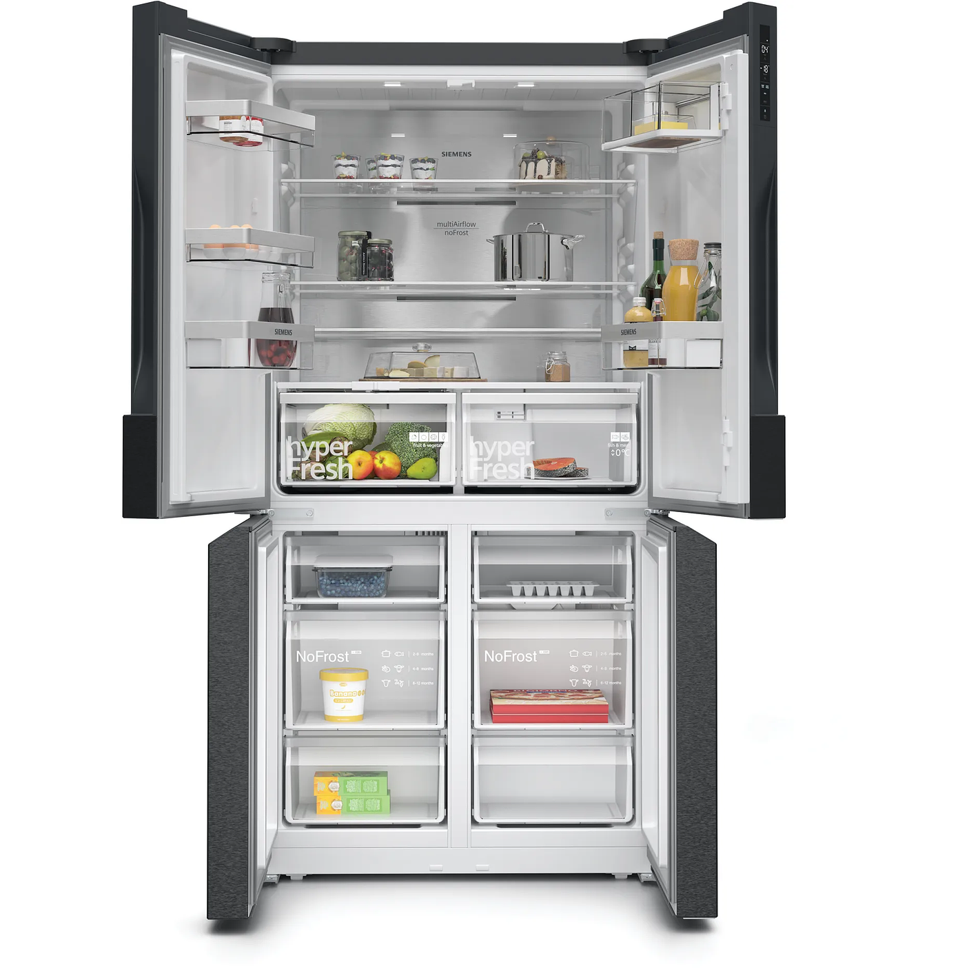 iQ300 Multipuerta 183 x 90.5 cm Acero negro antihuellas, Total noFrost 5