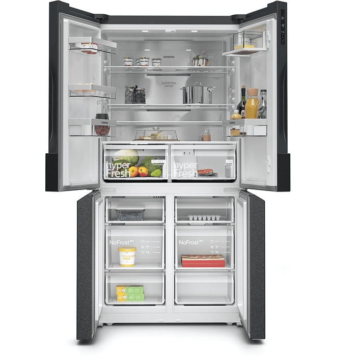 iQ300 Multipuerta 183 x 90.5 cm Acero negro antihuellas, Total noFrost 5