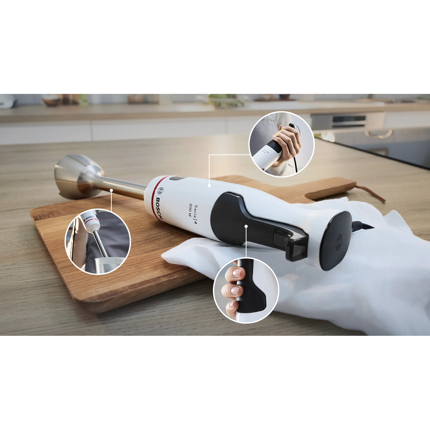 Serie 4 Batidora de mano ErgoMaster 800 W Blanco 11