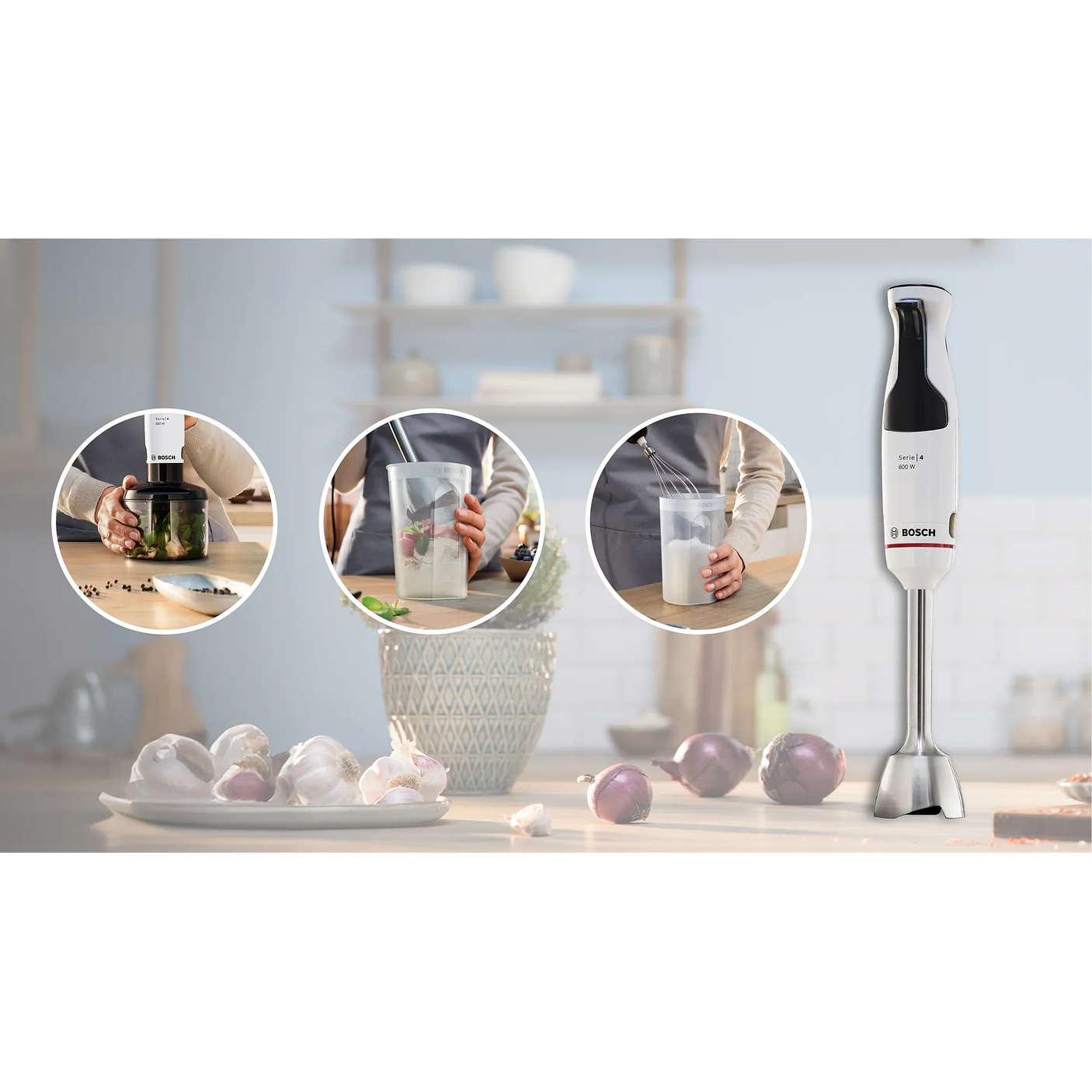 Serie 4 Batidora de mano ErgoMaster 800 W Blanco 17