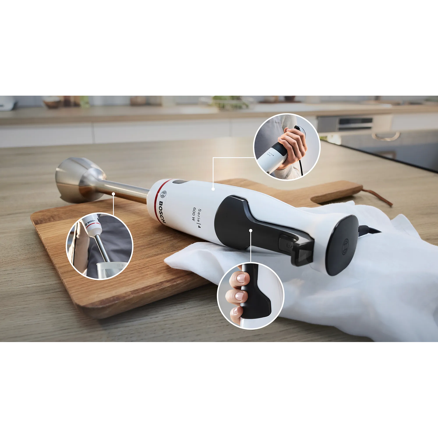 Serie 4 Batidora de mano ErgoMaster 600 W Blanco 5