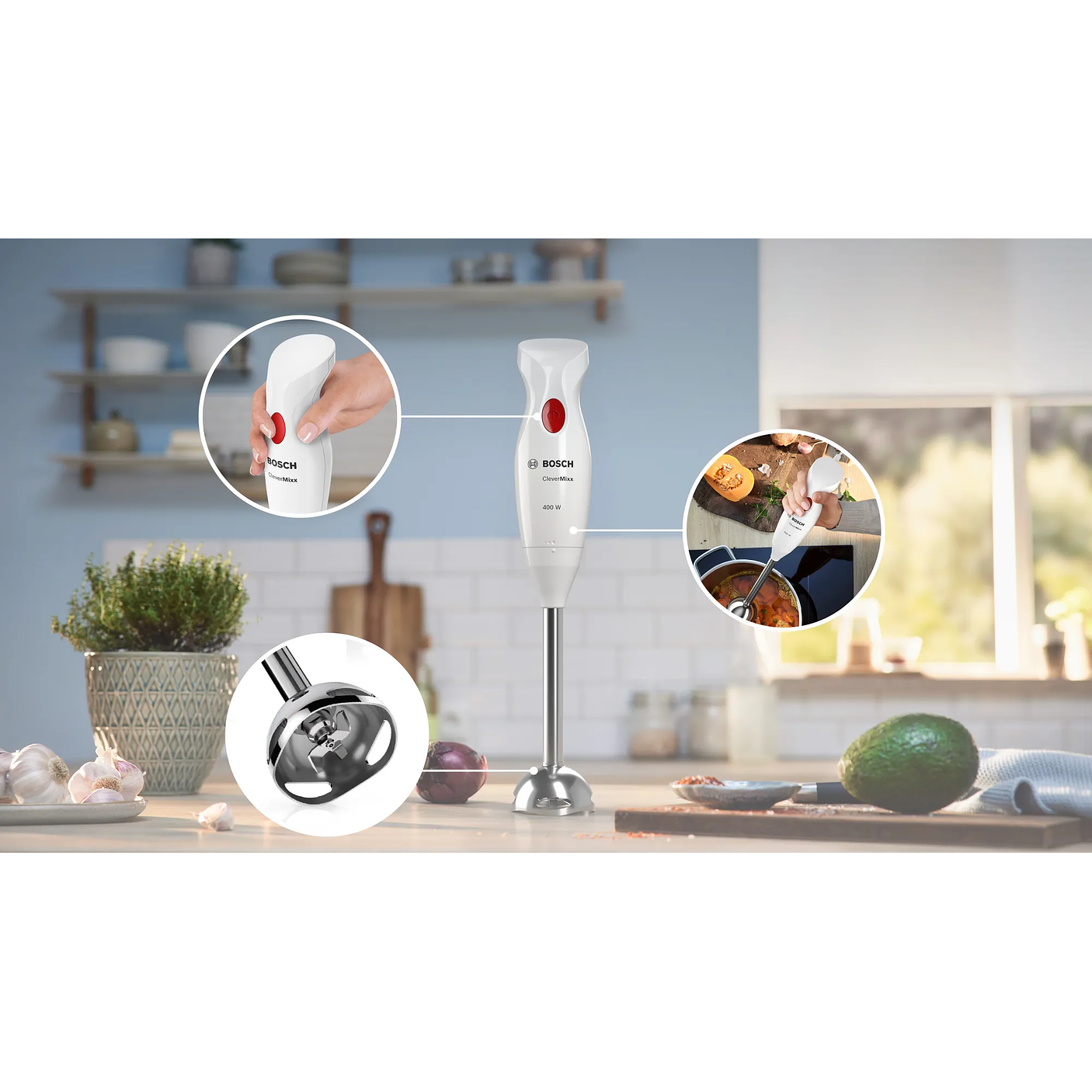 Bosch Batidora de mano CleverMixx – 400 W Blanco/Rojo 3