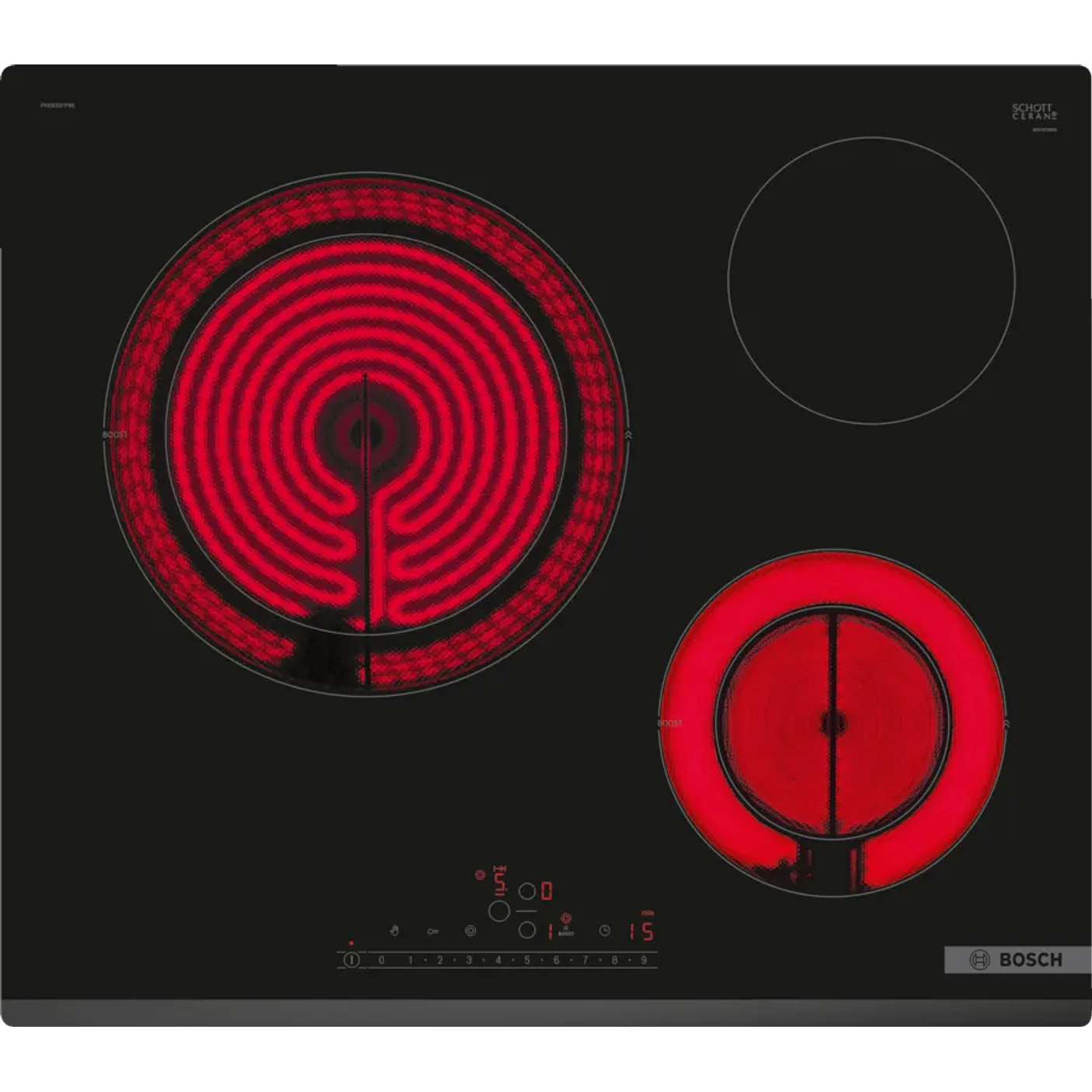 Serie 6 Placa vitrocerámica 60 cm sin perfiles 3 posiciones 1