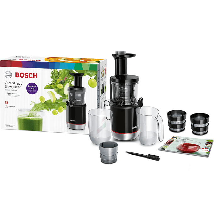 Extractor de jugos lento VitaExtract 150 W Negro, Acero inoxidable 7