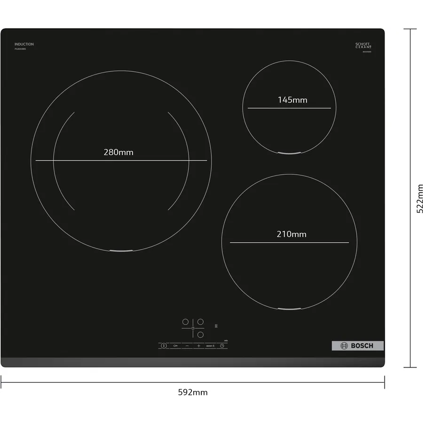 Serie 4 Placa de inducción 60 cm sin perfiles Terminación Biselada 2