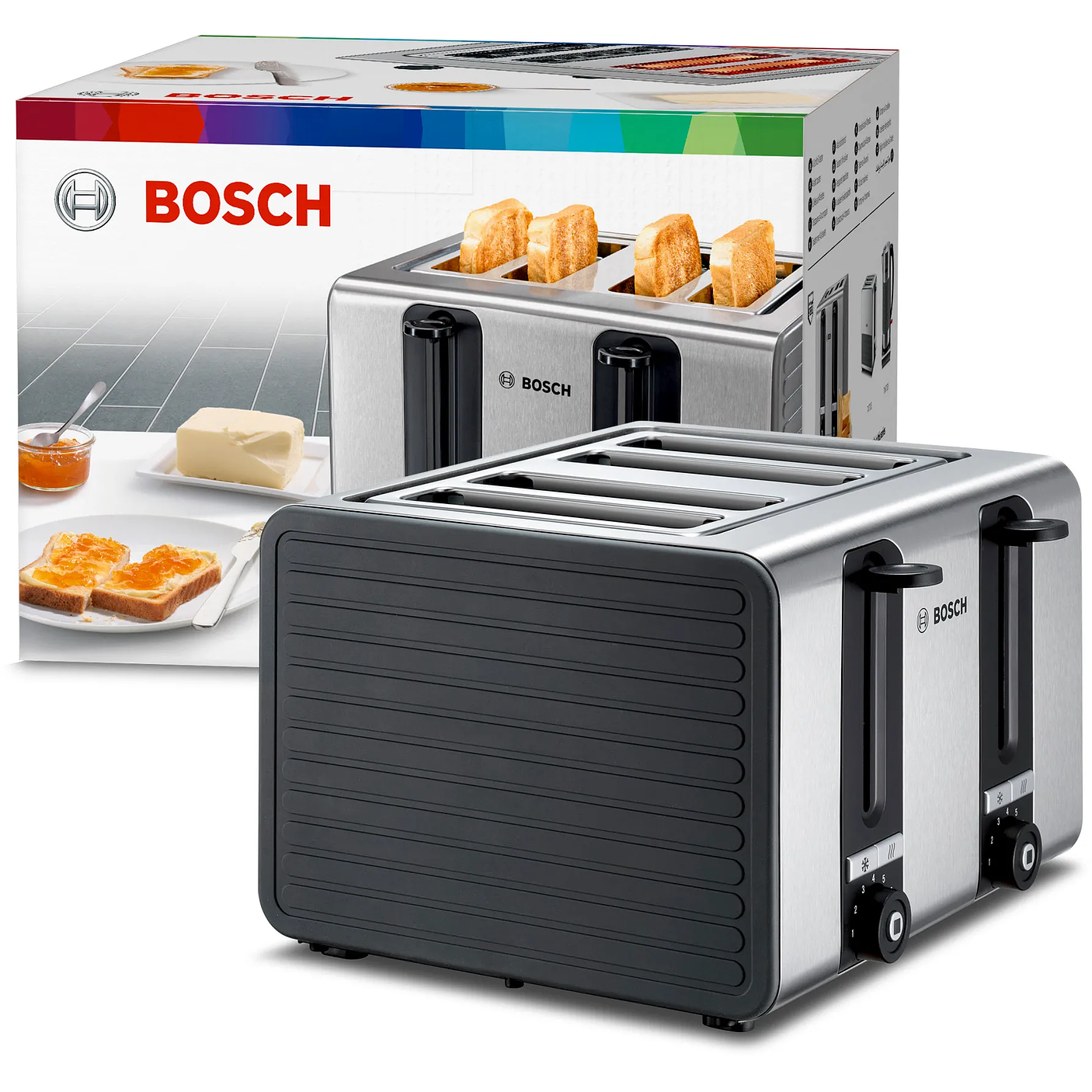 Tostador Acero 4 Ranuras Largas XL 1050 W 5