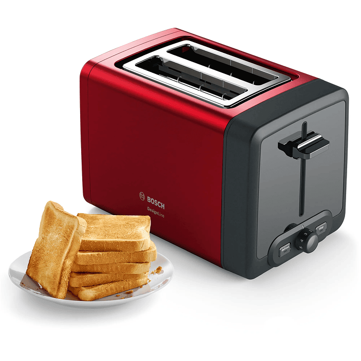 Tostador corto DesignLine Rojo 1050 W 9