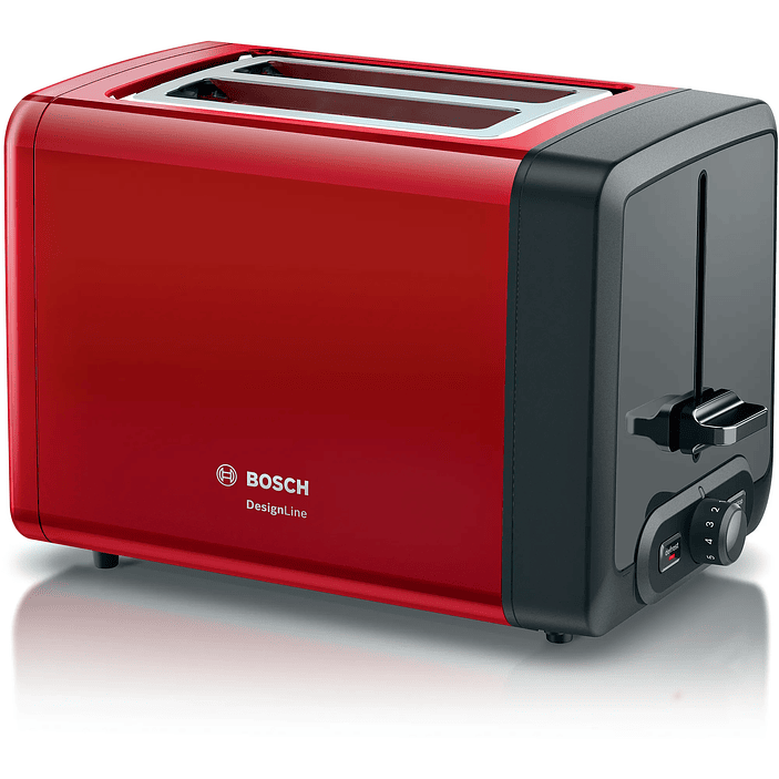 Tostador corto DesignLine Rojo 1050 W 1