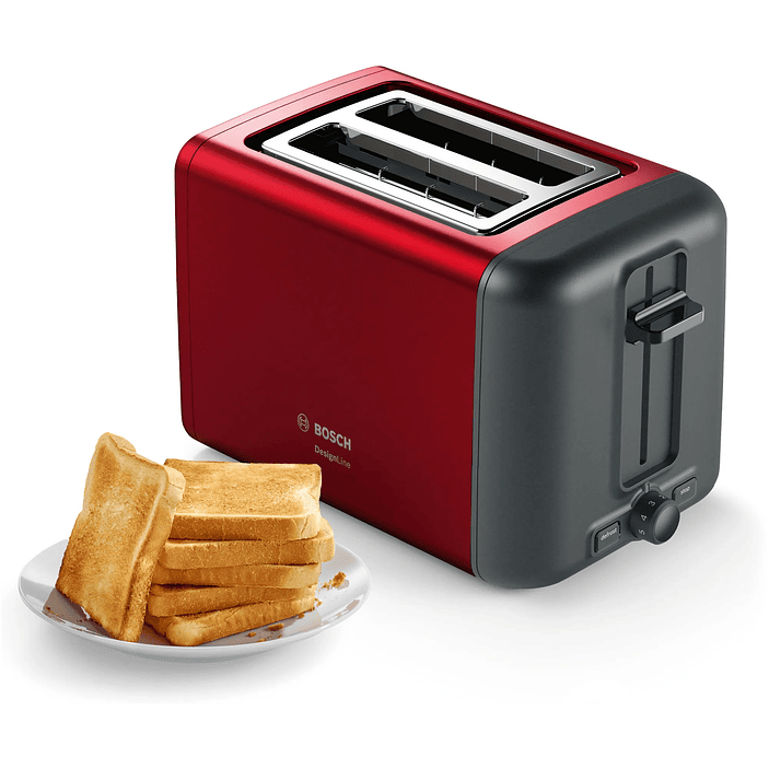 Tostador corto DesignLine Rojo 1050 W 4