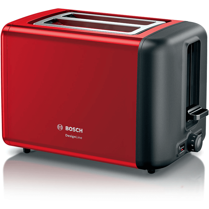 Tostador corto DesignLine Rojo 1050 W 1