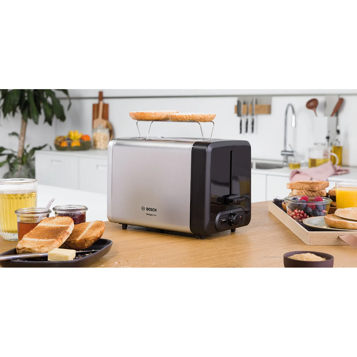 Tostador corto DesignLine Acero inoxidable 1050 W  5