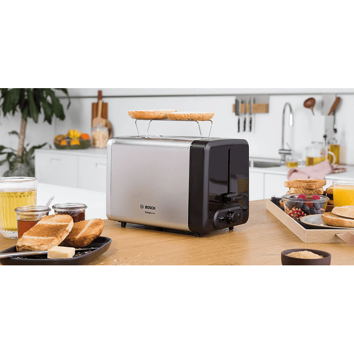 Tostador corto DesignLine Acero inoxidable 1050 W  5