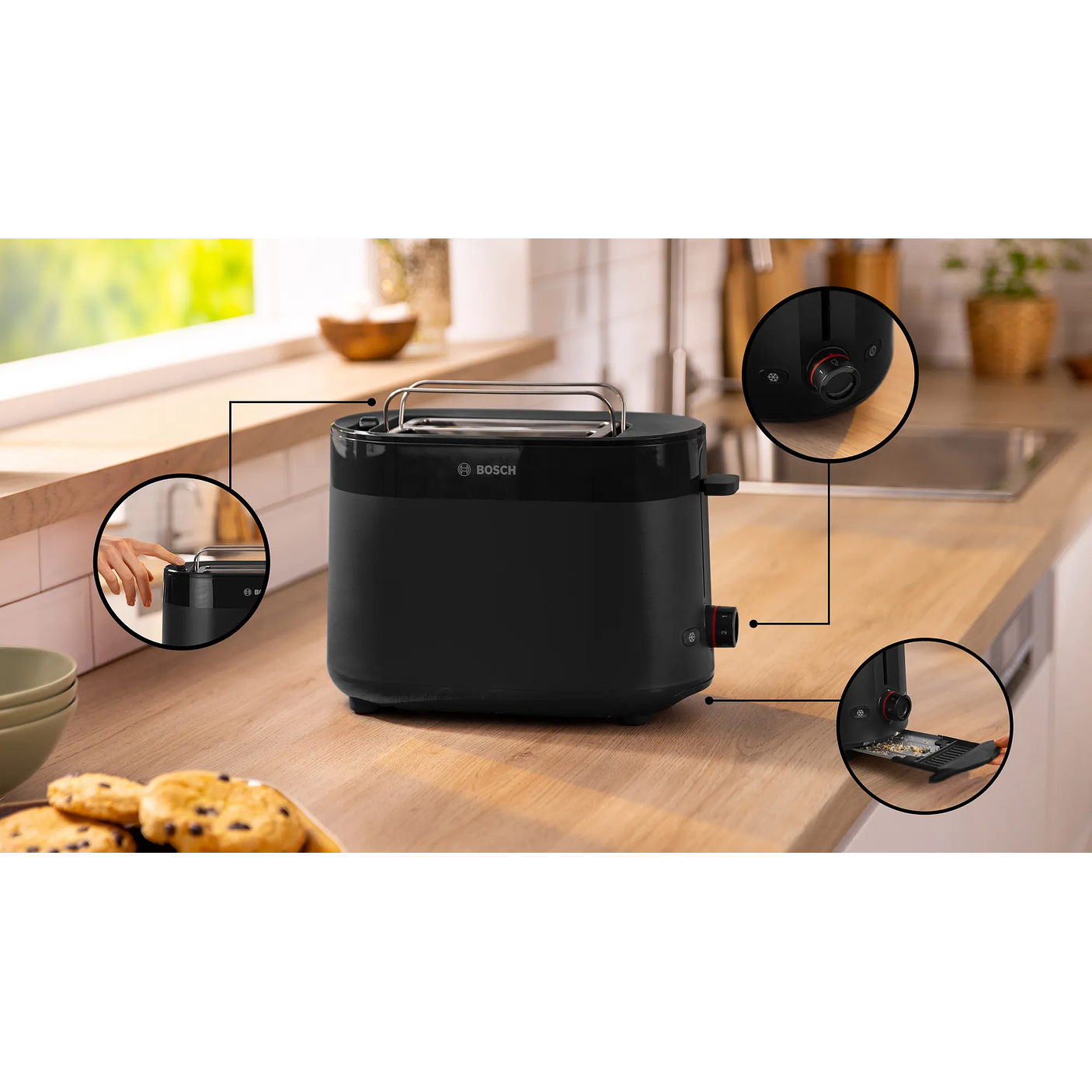 Tostador corto MyMoment Negro 1050 W 3